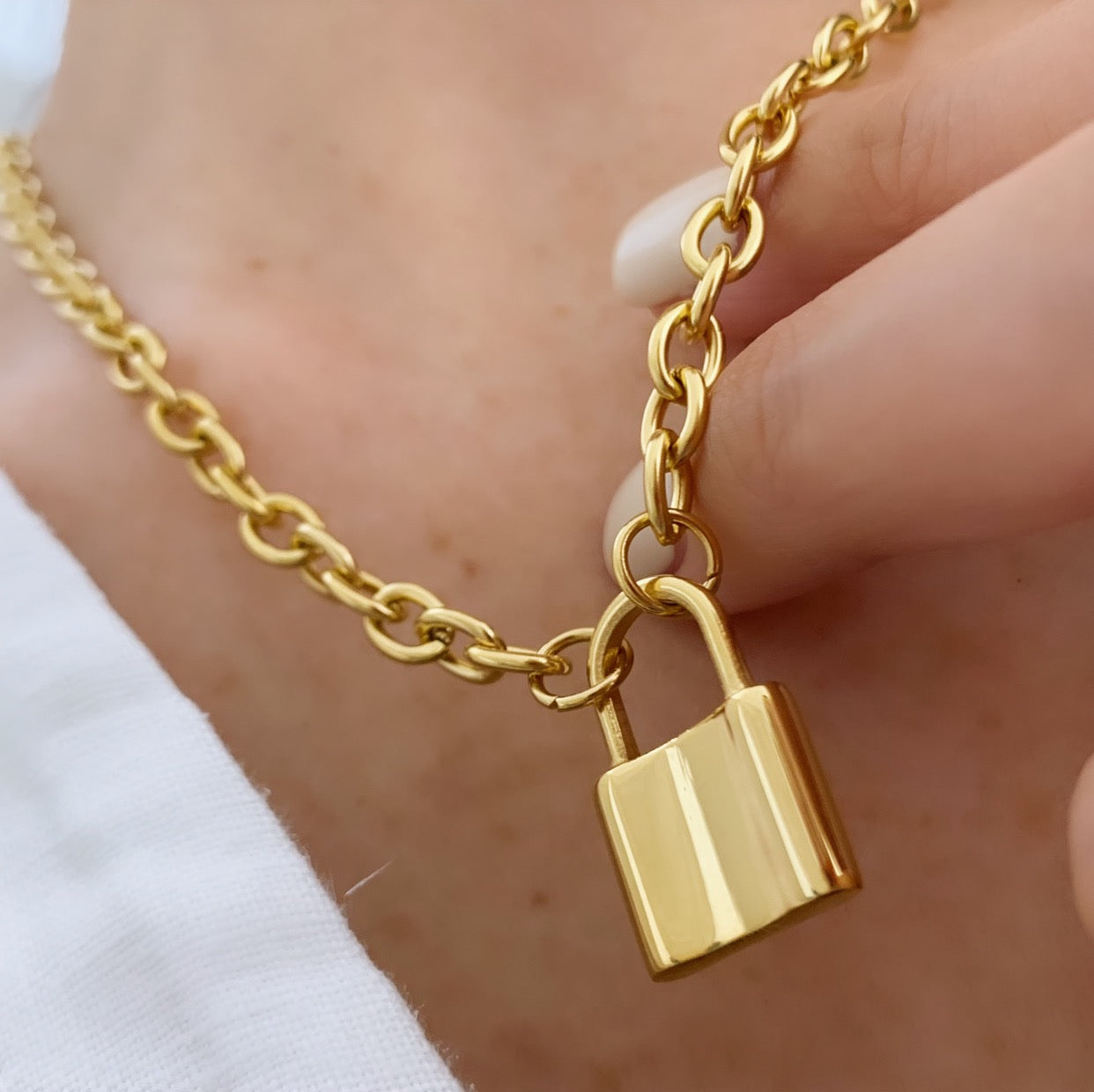 Padlock チェーン - 18k Gold Filled #Nf007